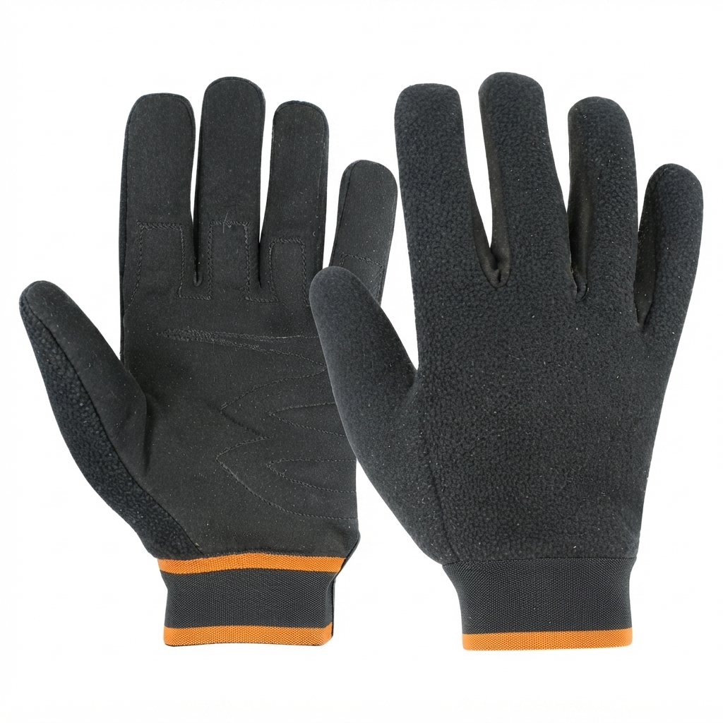 Black Fleece TPR Strap Gloves