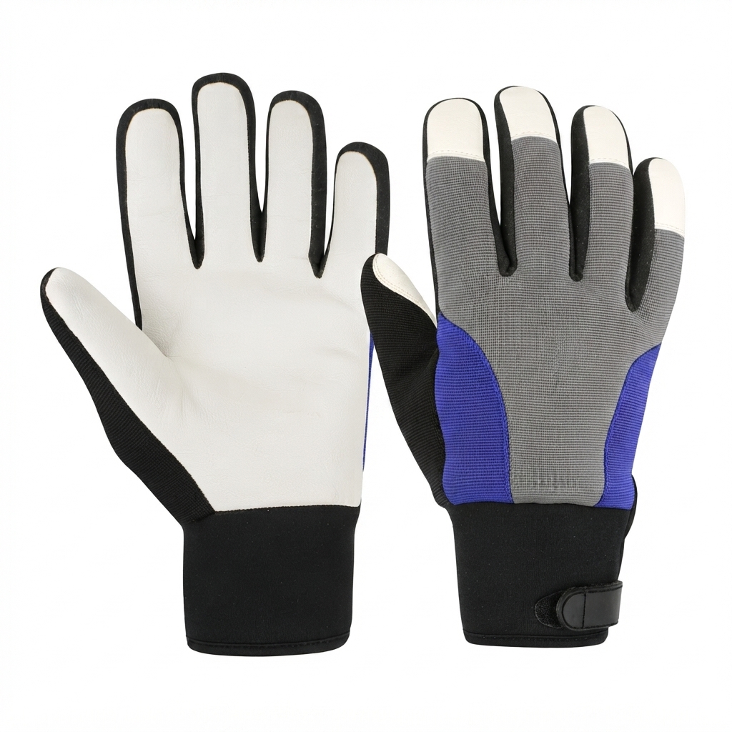 CE Mark Auto Mechanic Leather Gloves