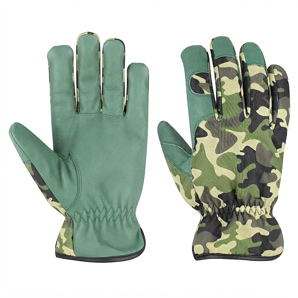 Camo Cordura Fabric Mechanic Gloves