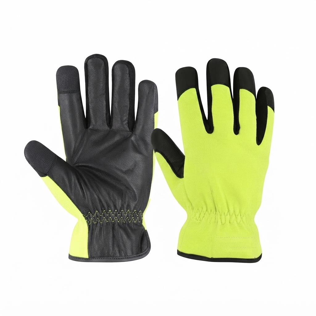Leather Mechanics Gloves With Texting Fingers