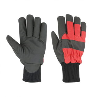 Red Black PU Leather Gloves
